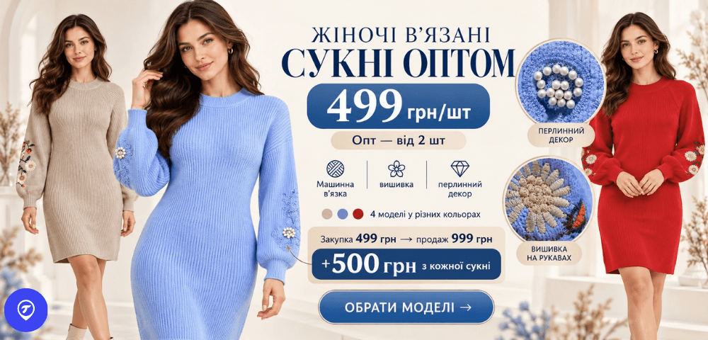 В’язані сукні оптом😍